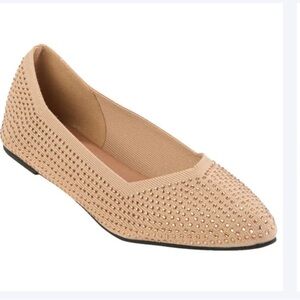 MIA rhinestone tan haisley flats pointed toe size 6 new